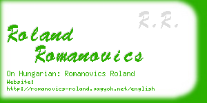 roland romanovics business card